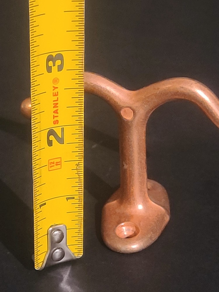 Vintage Ceiling/Vertical Mount Double Coat or Garment SOLID COPPER Hanger