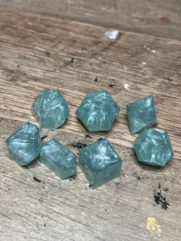 RAW* Dice: Robin's Egg _ Resin-Cast Dice Set *See Description* Handmade, D&D