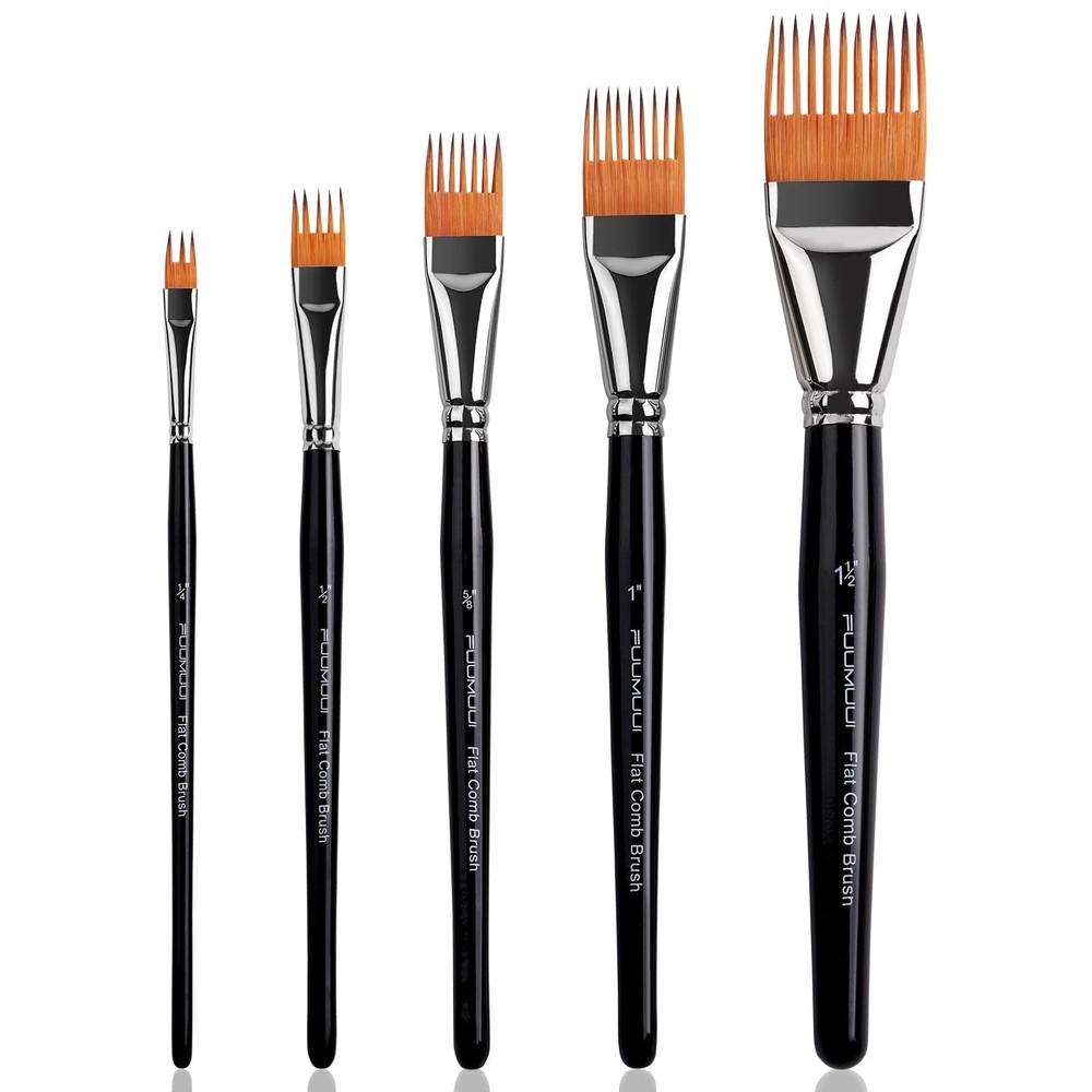 Fuumuui 5PCS Grainer Brush Set - Professional Flat Comb 5PCS-Flat, 5pcs