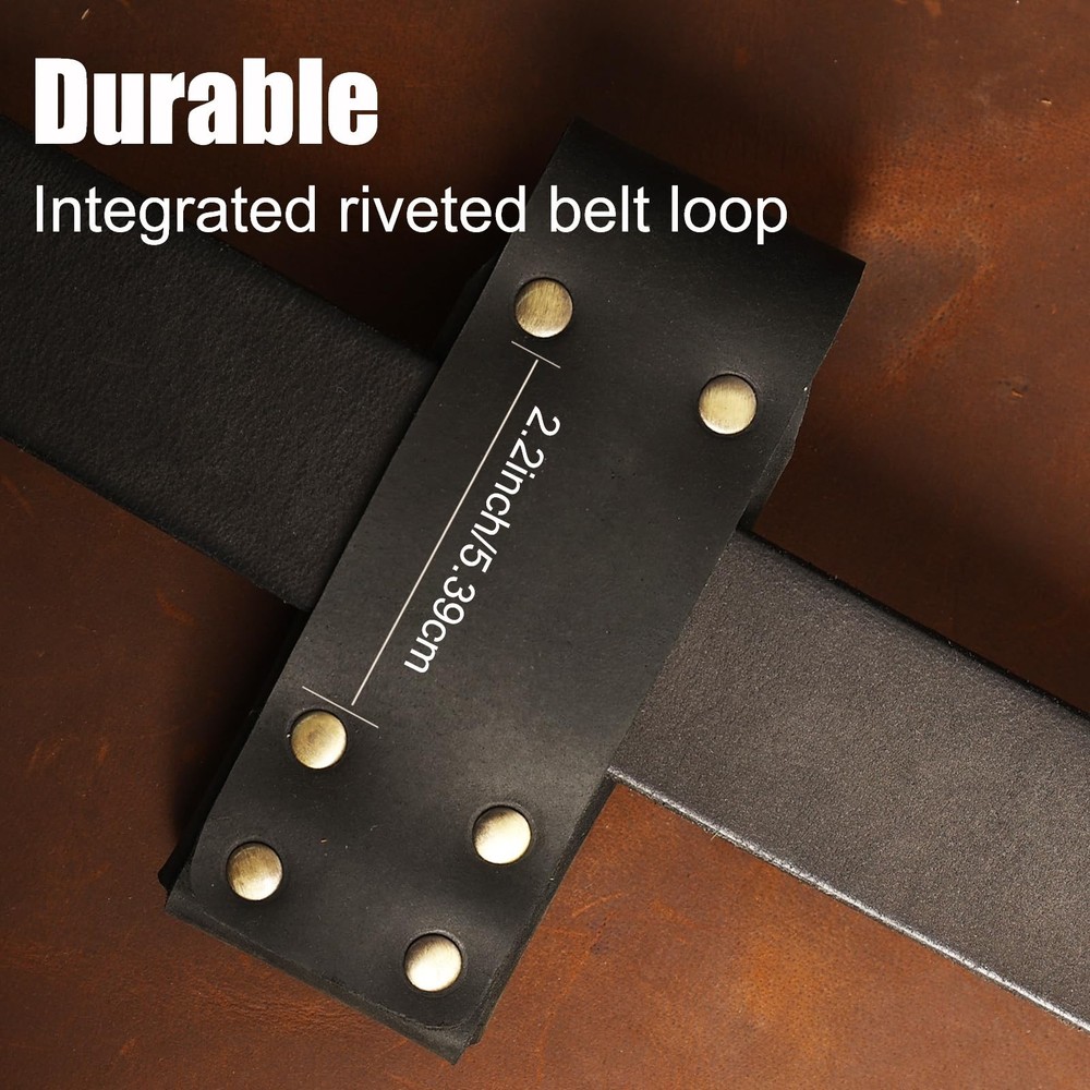 Topstache Leather Multitool Sheath for Belt - Holster Large, Black