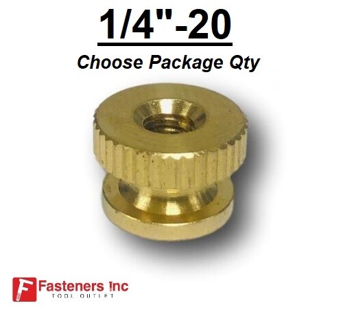 1/4"-20 Solid Brass Decorative Knurled Thumb Nuts