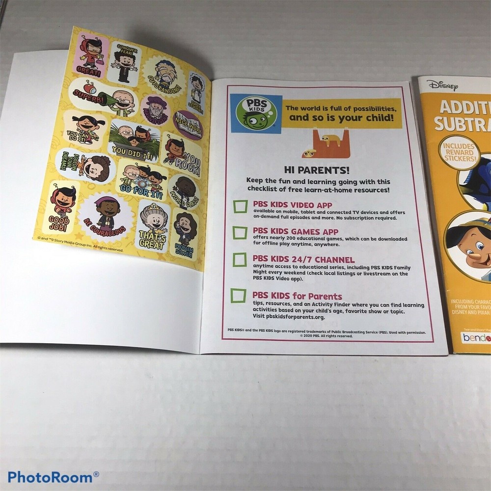 2-Pack Xavier Riddle Learning/Disney Addition & Subtraction Workbooks New