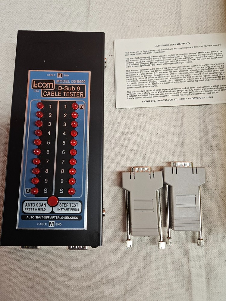 L-Com D-Sub 9 Cable Tester Model DXB900