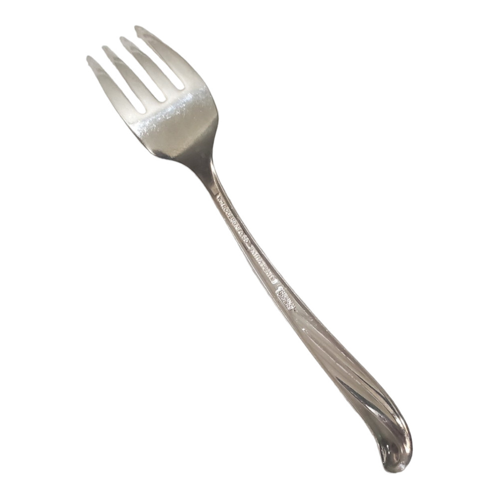 Modern Scroll Silverplate by Rogers Mfg. Co. International Salad Fork From 1958