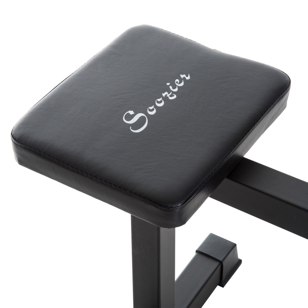 Seated Calf Raise Machine Adjustable Steel Strength Trainer, Black