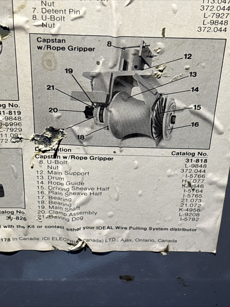 Ideal Wire And Cable Pulling System, Vintage Reversing Cable Puller 31-830 Set 4