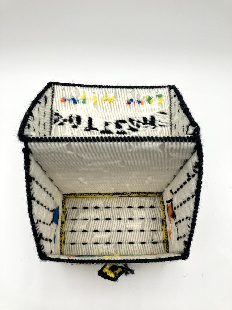Vtg Sewing Patterns Storage Box OOAK Plastic Canvas