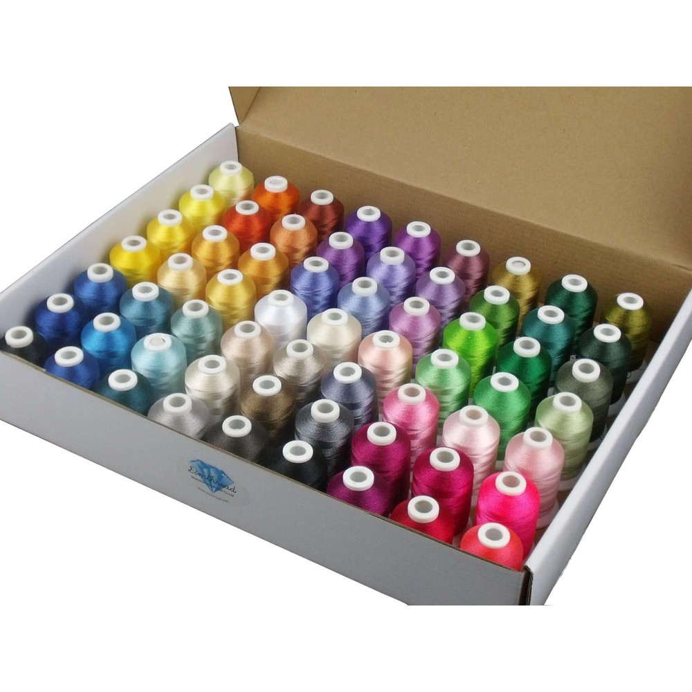 63 Colors Polyester Compatible with Brother Embroidery Machine Thread Kit 40 ...