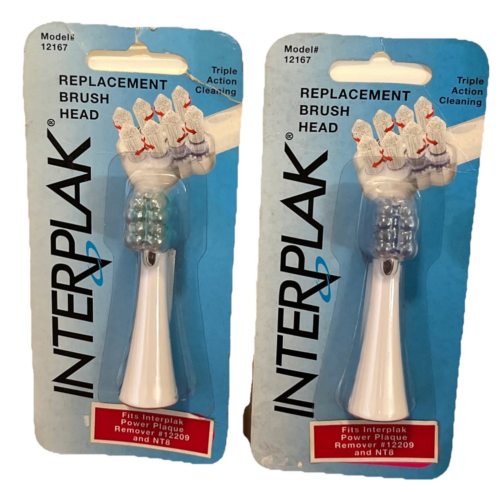2 Interplak Replacement Brush Head 12167 Brand New Sealed 2001