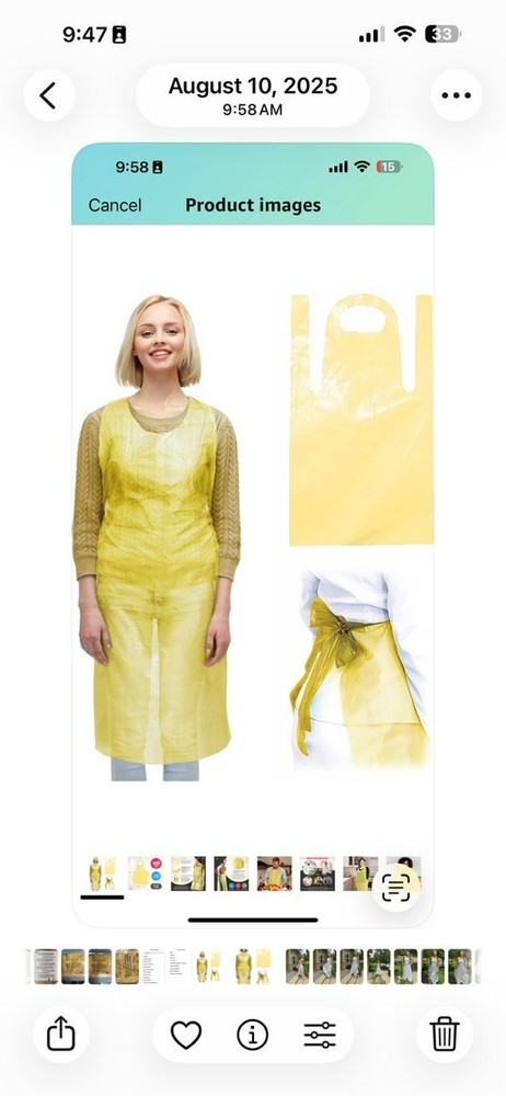 100 pcs Yellow Disposable Polyethylene Aprons – New