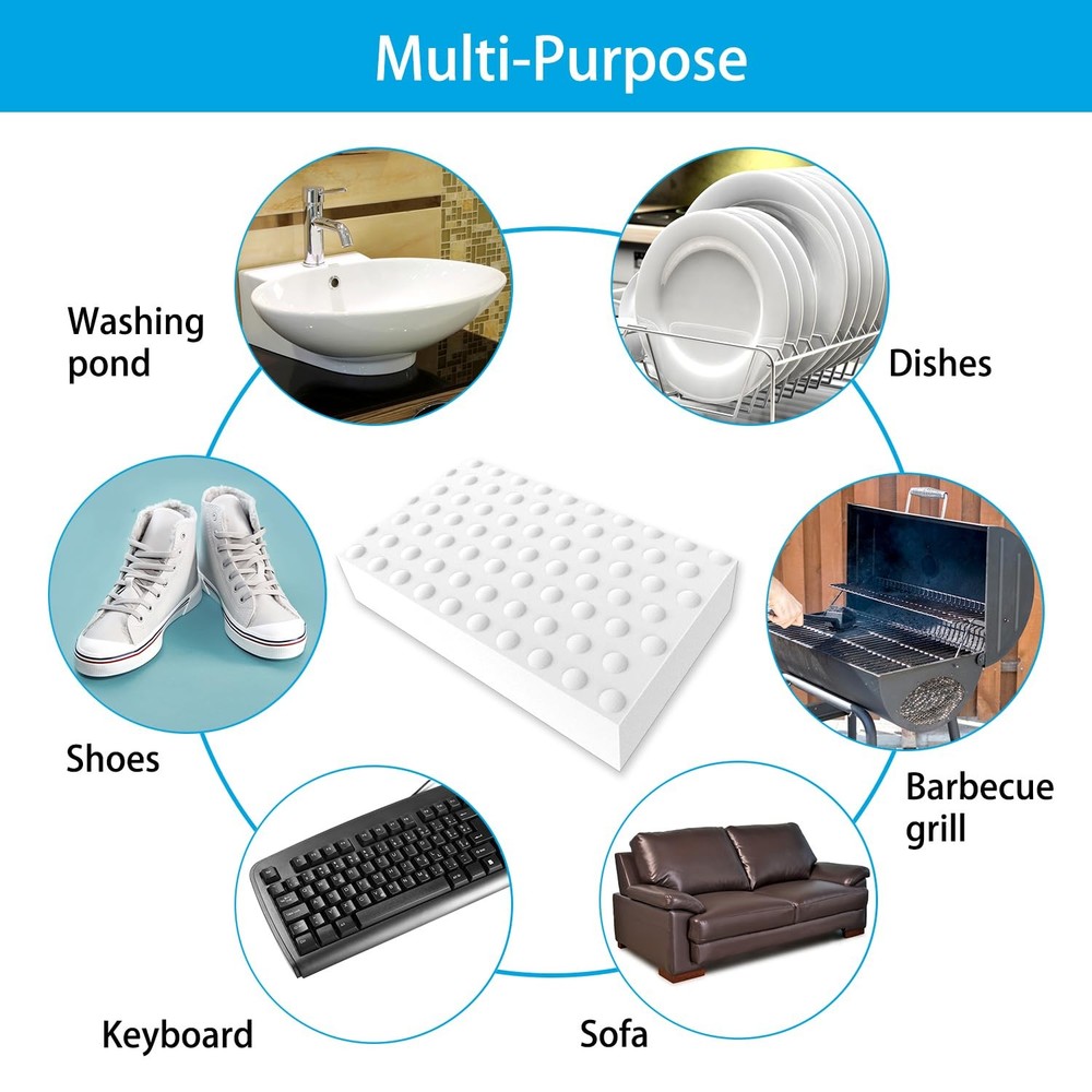 20 Pack Melamine Sponge Foam Pads - Multi-Functional Cleaning Erasers