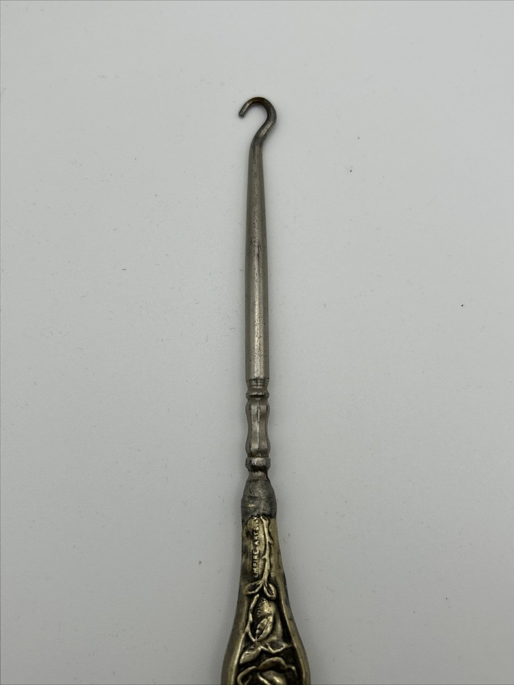 Empire Art Silver Handle Shoe / Clothing Button Hook 7.5”
