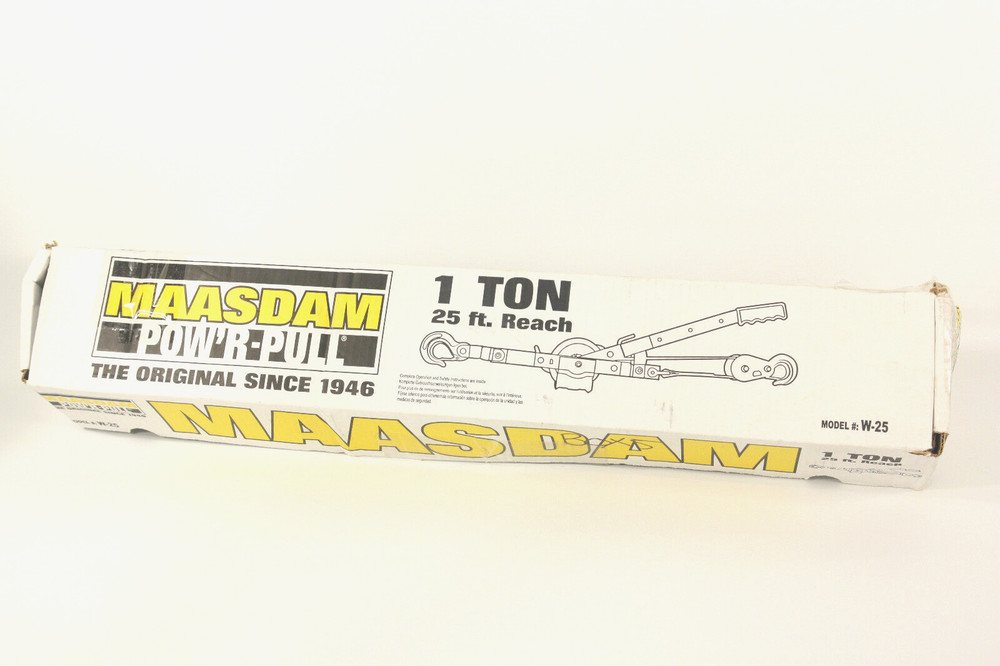 Maasdam Pow'R Pull WS-25, 1 Ton (2,000 Lb.) Strap Puller Hand Winch (25' Rope)