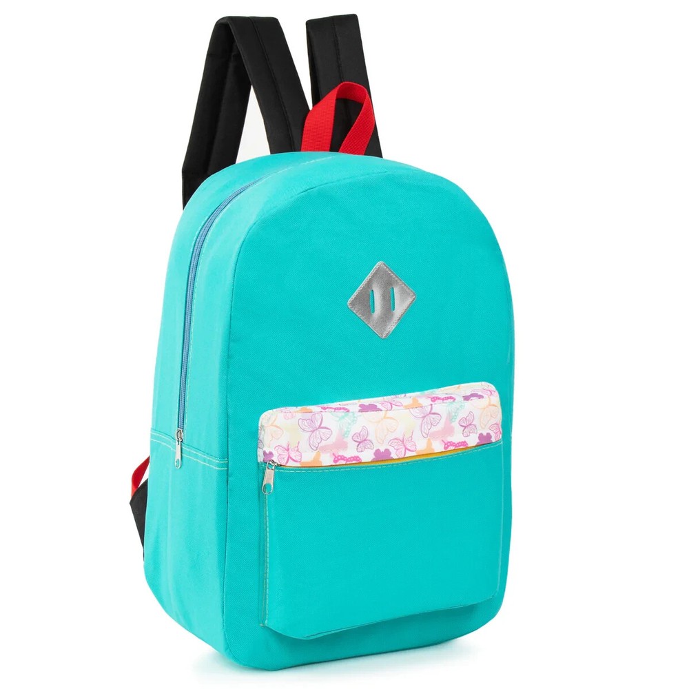 17" Multi Color Backpacks with a Diamond Patch & Padded Back - Case Pack 24