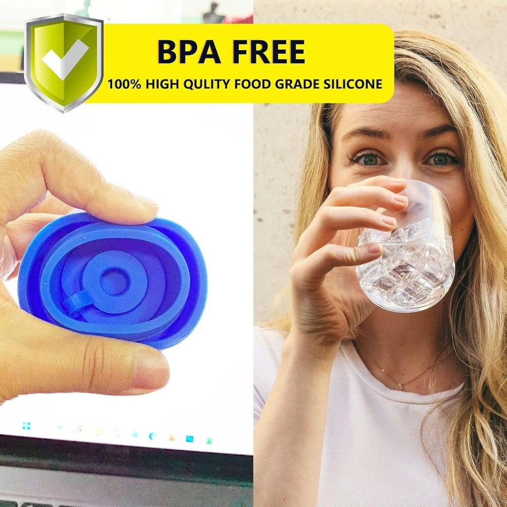 3-Pack Reusable Silicone Caps for 3 & 5 Gallon Water Jugs - Leak Proof