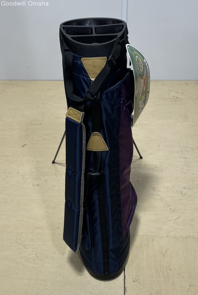 Highlander Golf 4-Way Divider Automatic Stand Bag (Blue/Purple) W/ Back Strap