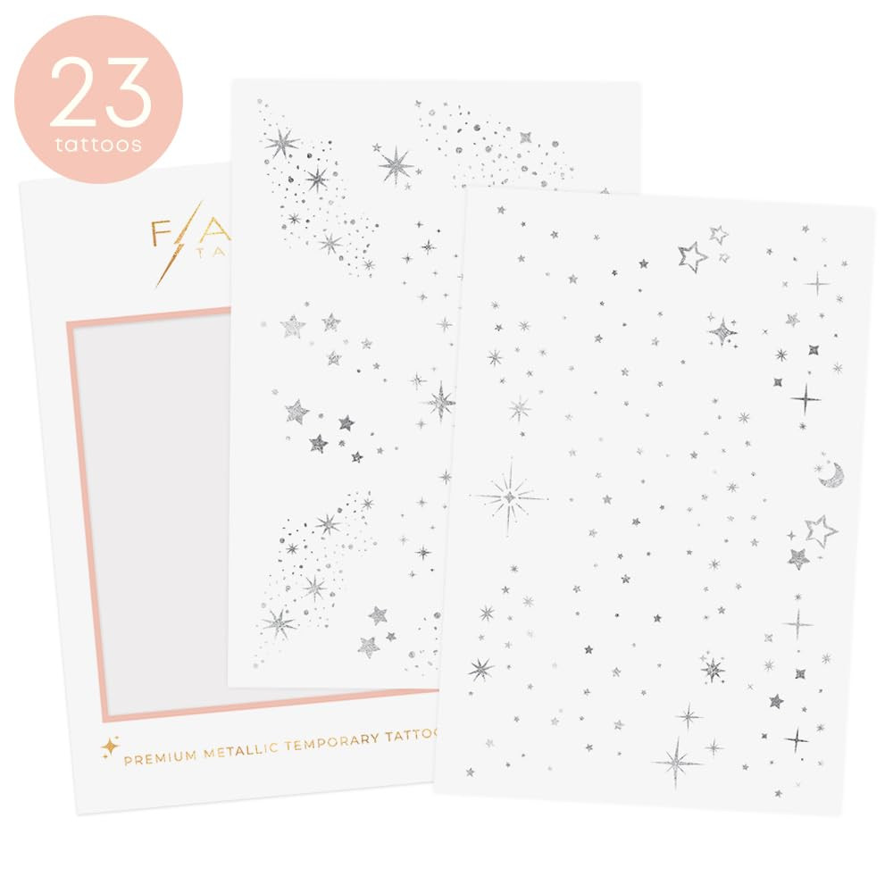 Fairy Dust Metallic Temporary Tattoos-2 Sheet Mini Pack | Includes over 23 Premi