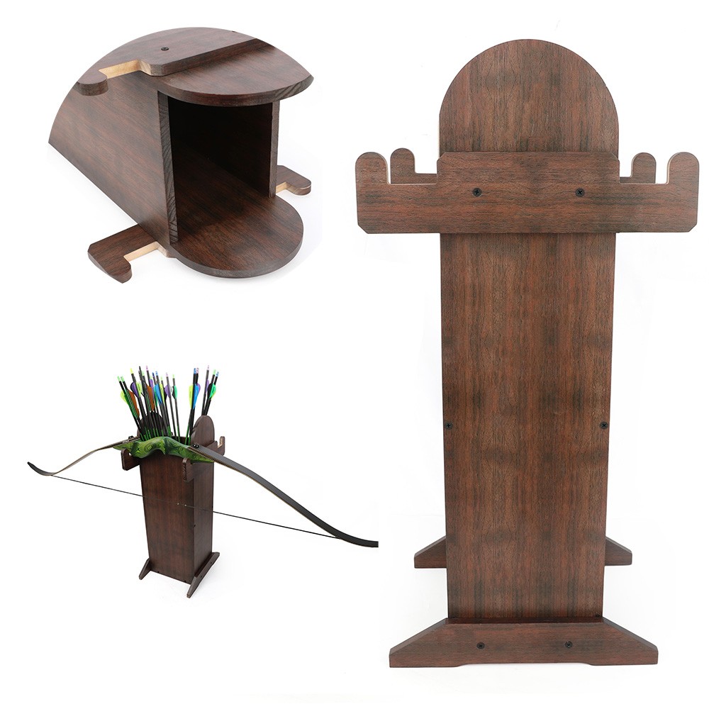 Solid Wooden Quiver Bow Stand Thickened Shoot Target Practice Archery Arrow Case
