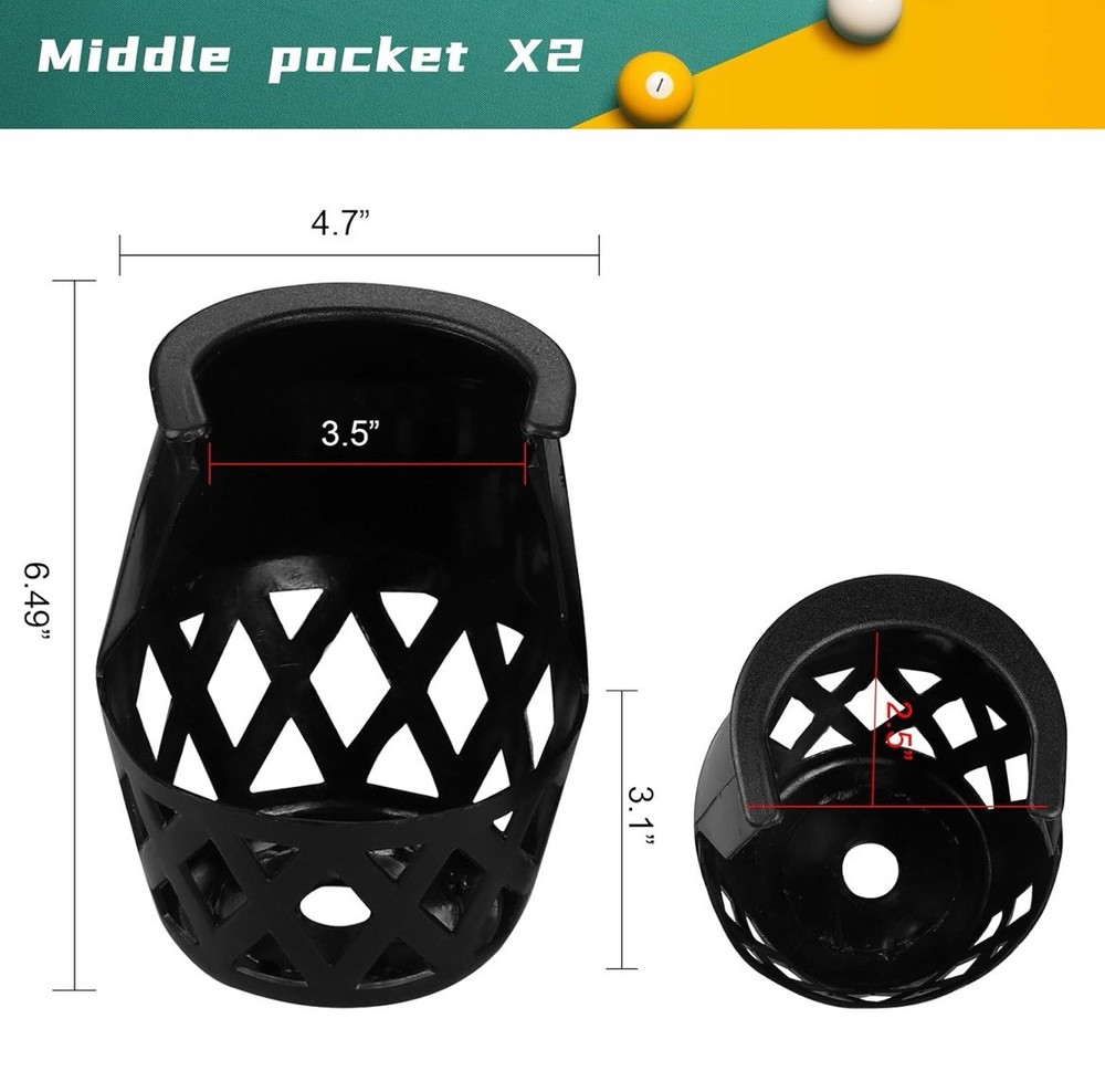 Modern Design Plastic Pool Table Billiard Drop Pockets