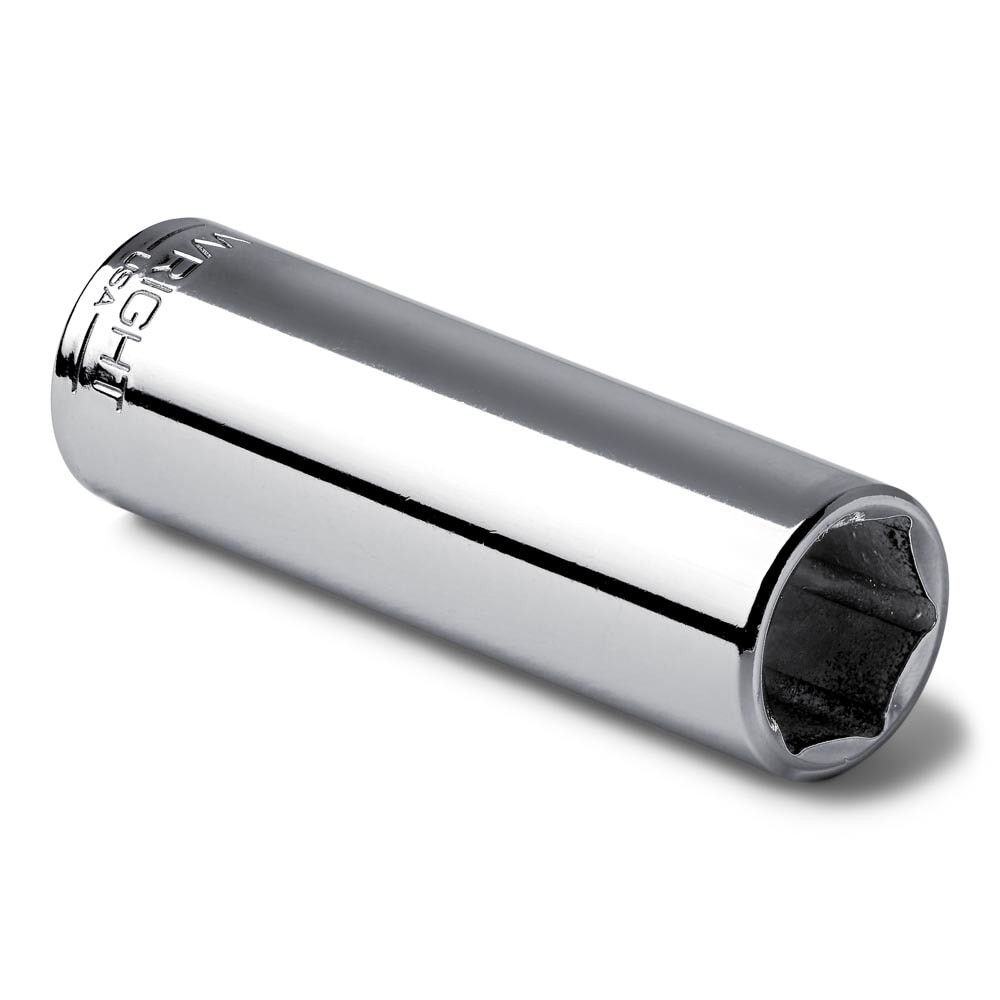 Wright Tool 2514 1/4" Drive Chrome Deep Socket 6 Point SAE 7/16"