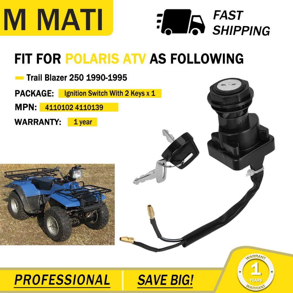 Ignition key switch for Polaris Trail Blazer 250 1990-1995