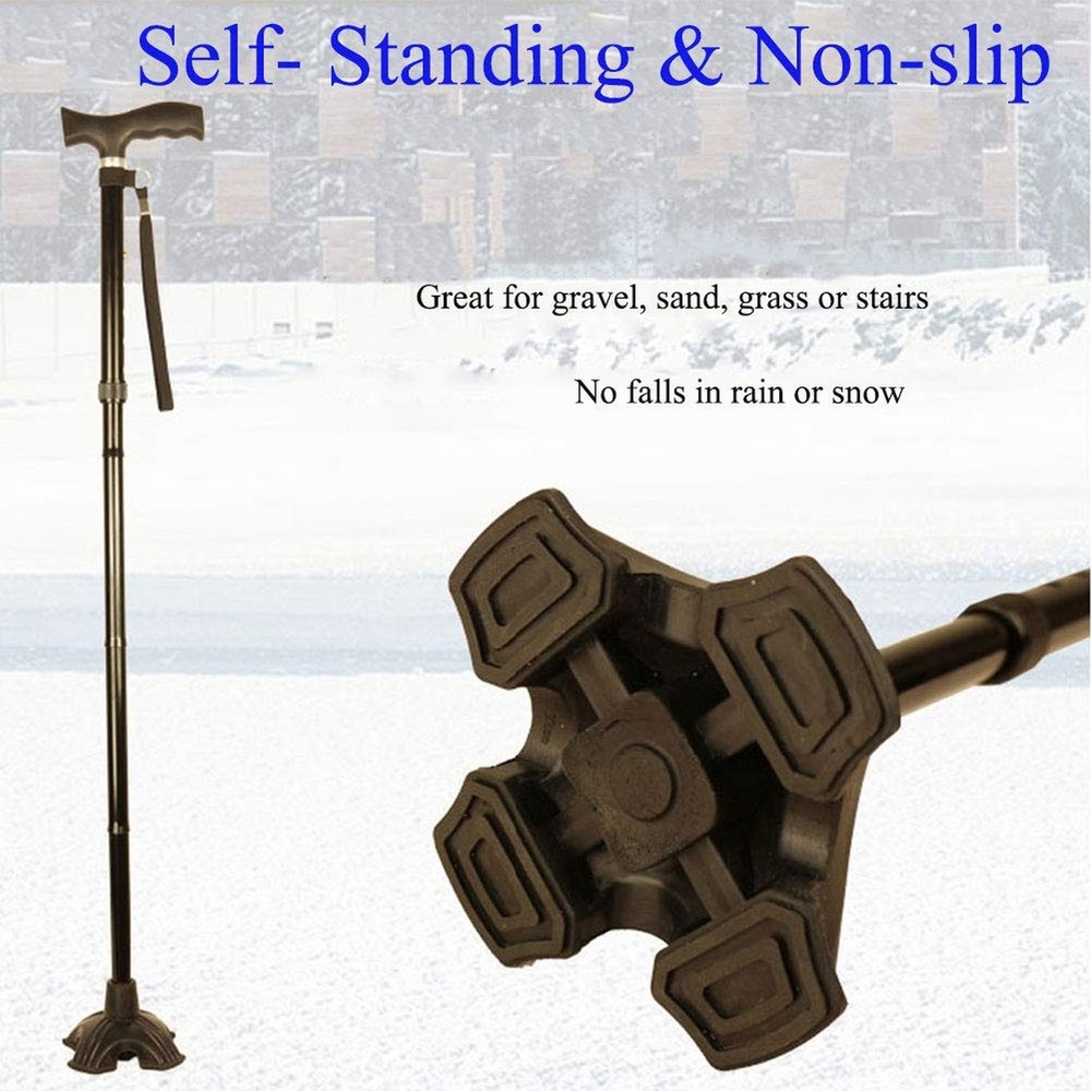 Beyoung Standing Quad Support Cane Tip Mobility Quadpod Stable Cane Support W...