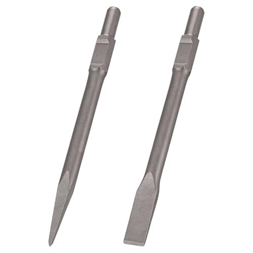 2 pc Hex Chisel Set 1-3/16" Point & Flat for Heavy Duty Electric Demolition Jack