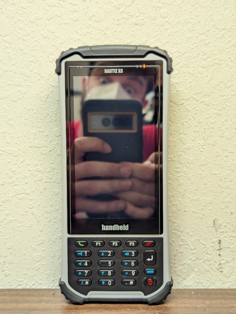 handheld NAUTIZ X8 compact rugged Android data collector; tested, works; reset
