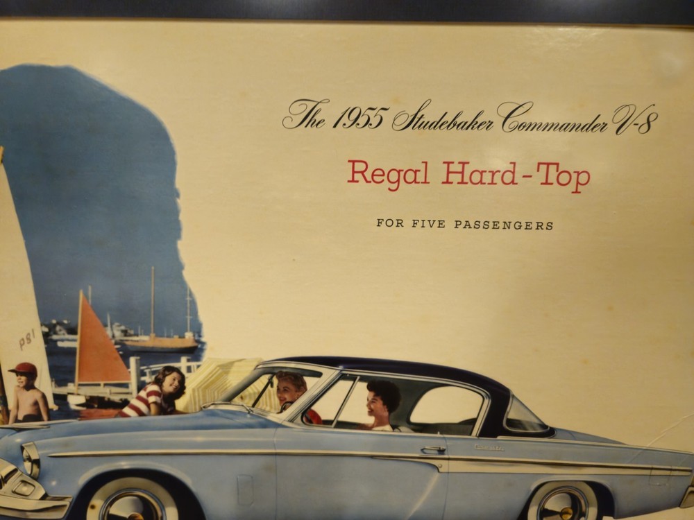1955 STUDEBAKER ACCESSORY COMMANDER PRESIDENT ORIGINAL SHOWROOM POSTER *2 FRAMED