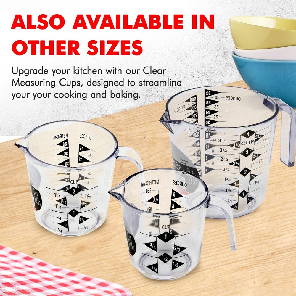 Chef Craft Select Plastic Measuring Cup, 1 Cup Capacity, Clear