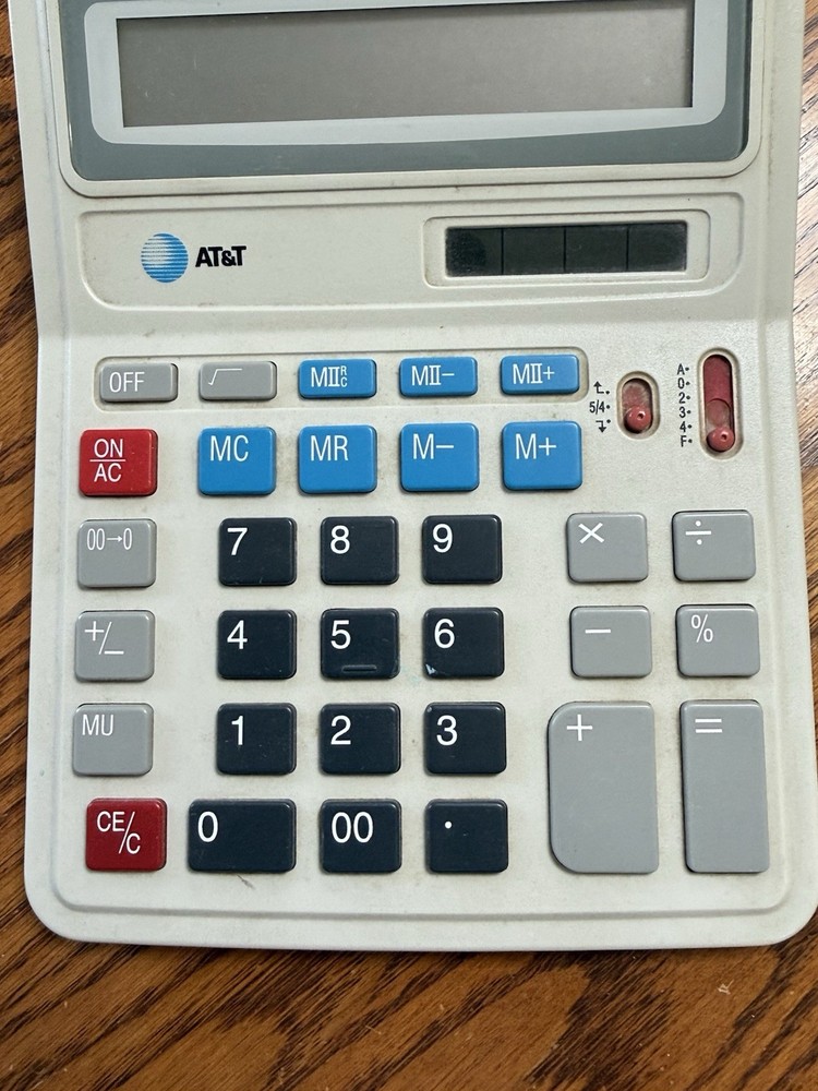 Vintage AT&T Desktop Calculator Large Keys & Display