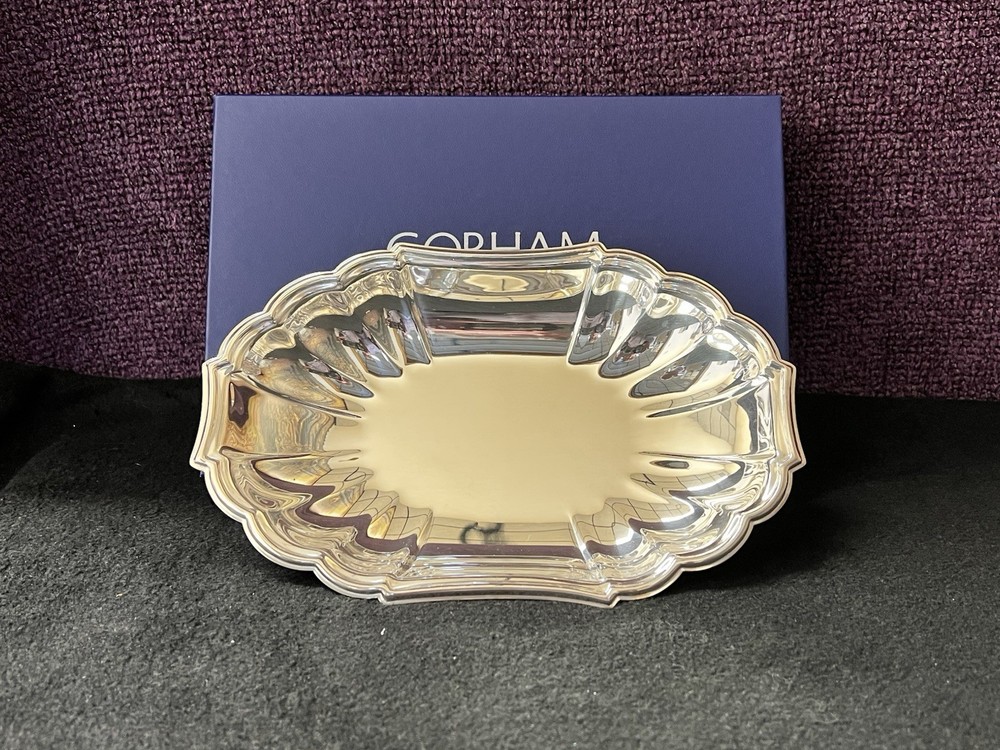 Gorham/Textron Heritage Silver Plated Fluted Bonbon Dish Signed NIB Excellent