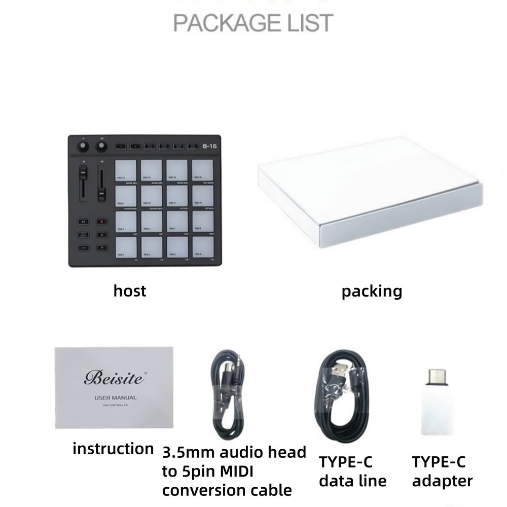 MIDI Pad Beat Maker Machine Portable MIDI Controller Pad for Music Maker