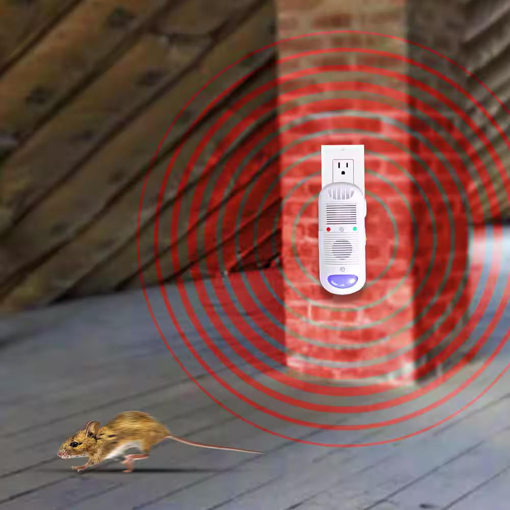 5-In-1 Ultrasonic Electromagnetic Rodent Repeller and Ionizer with Sensor Night