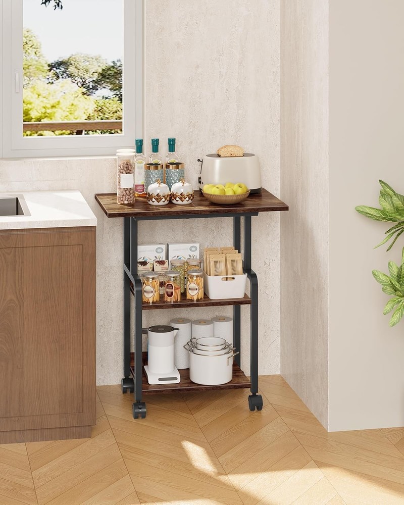 23.6-in Printer Stand W/ Storage 3-Tier Printer Table Home Office Printer Cart
