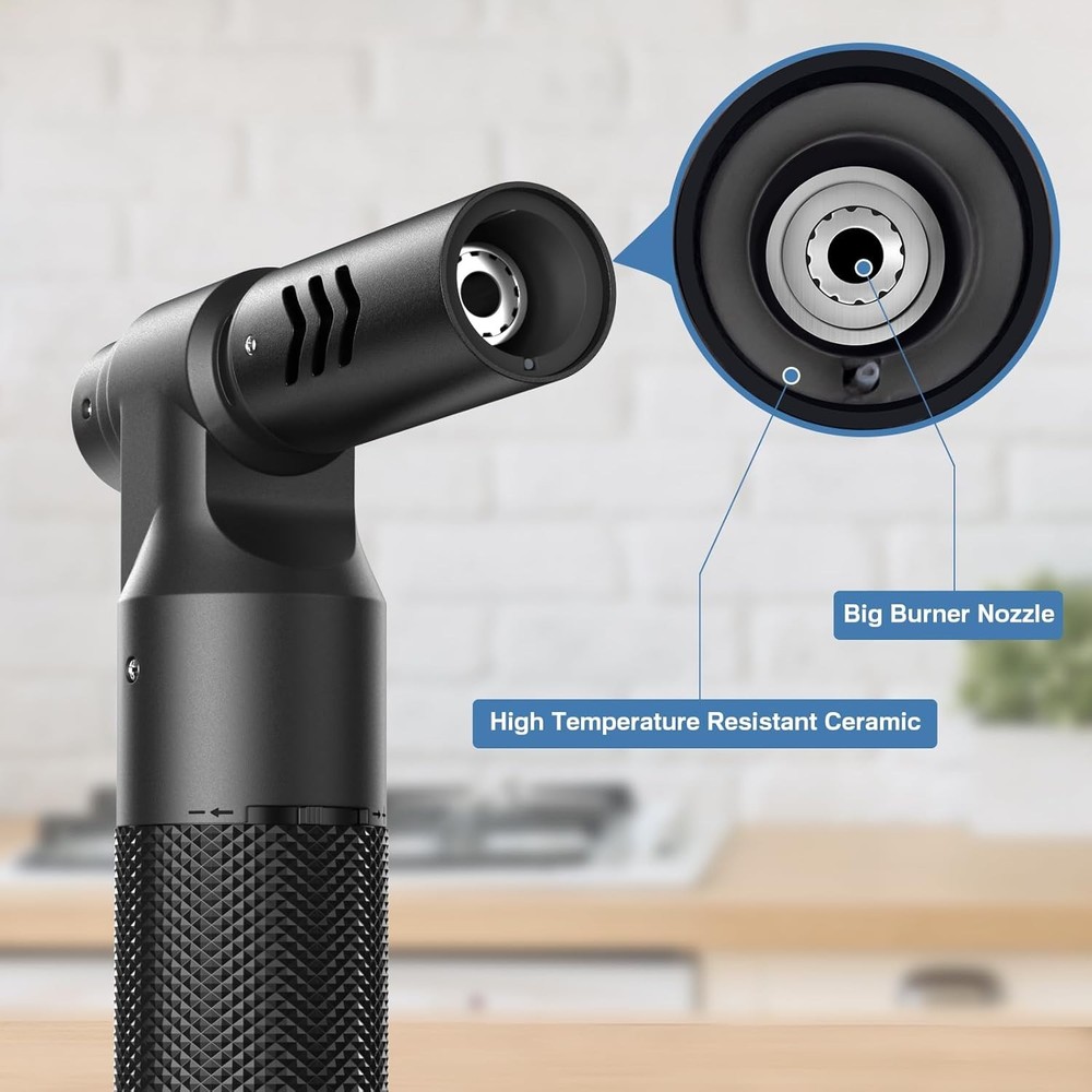 2 Pack Butane Torch Lighter Soldering Refillable ONE SIZE, Black