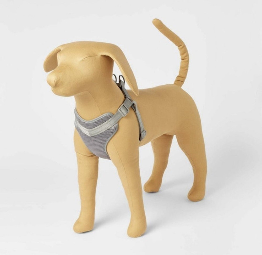 Basic Mesh With Reflective Dog Harness, Size Medium - Color Gray