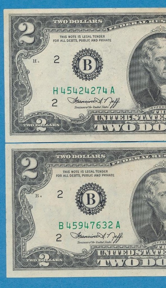 $2.00 1976  NEW YORK MISMATCH BLOCK HA/BA  RARE TYPE ERROR