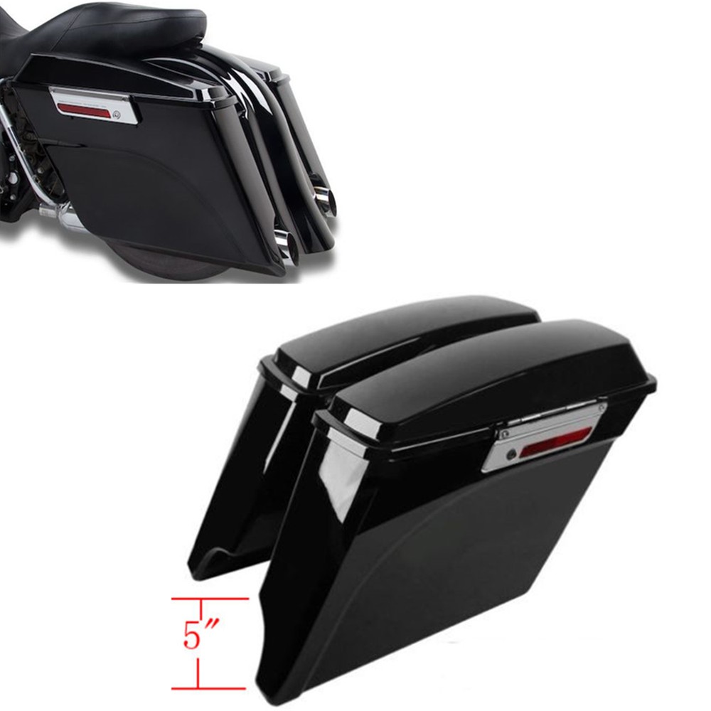 5" Extended Stretched Hard SaddleBags/Conversion Brackets Fit For Harley Softail