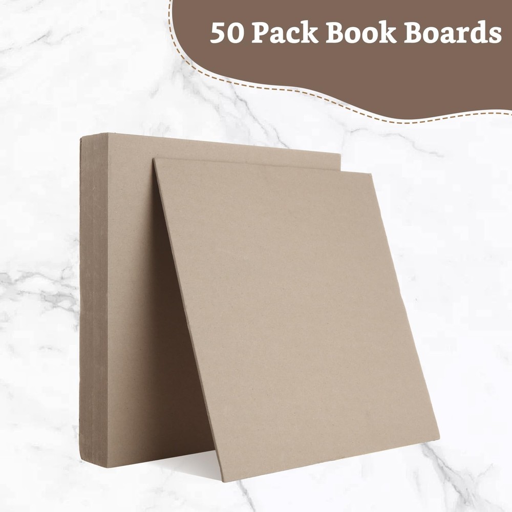DAJAVE 50-Pack 12x12" 80PT Grey Chipboard Sheets 2mm for Bookbinding Crafts