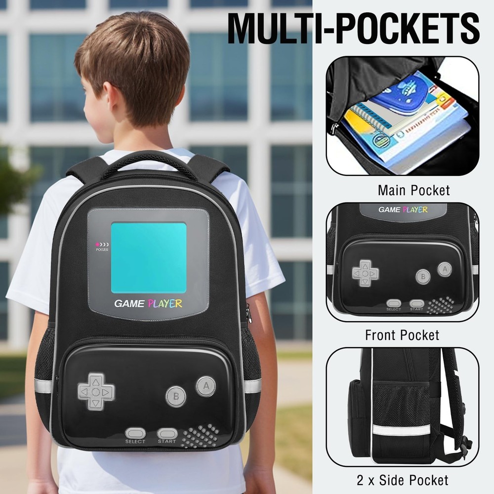 Gamer Backpack for Boys,School Boys Backpack For Kids Elementary Middle Schoo...