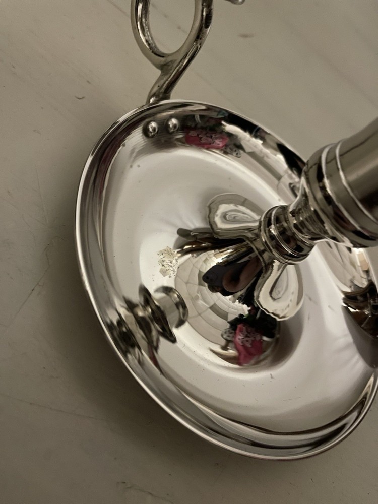 Silver Chamber Candlestick And Snuffer New