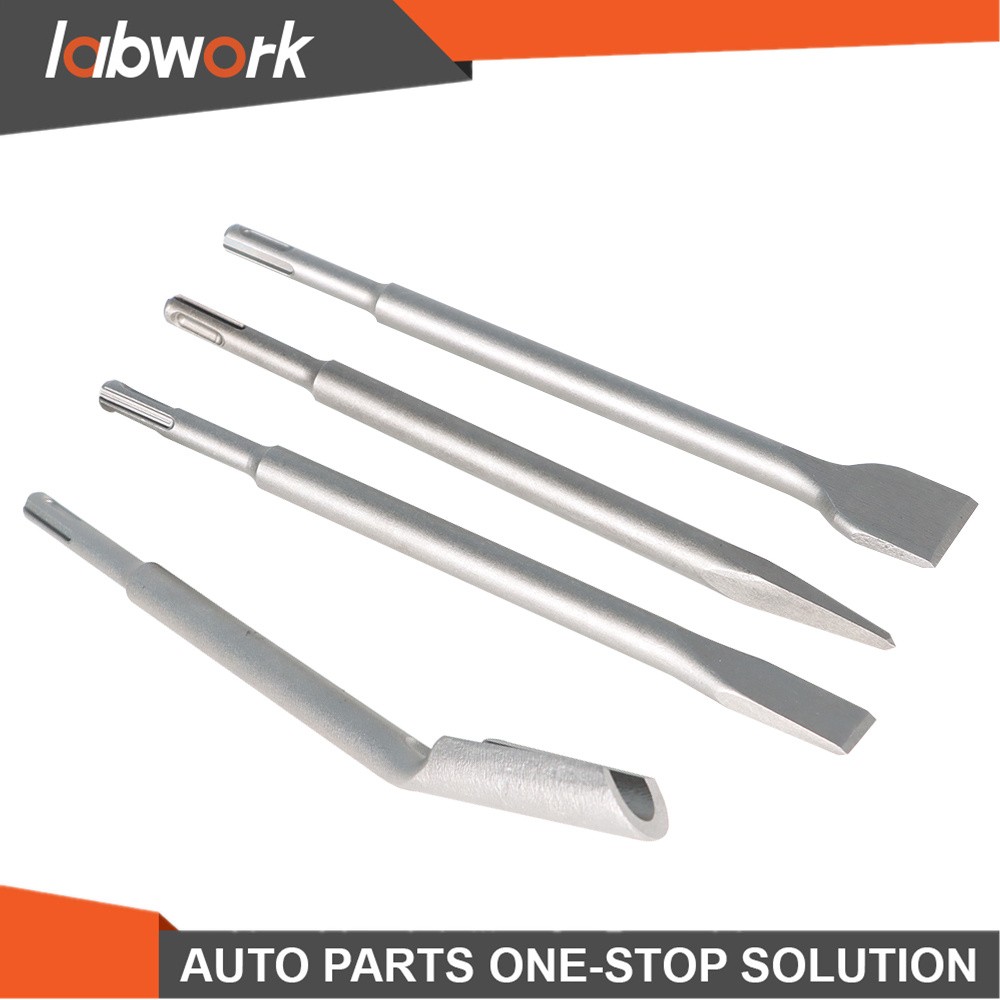 Labwork 4 Pack SDS Plus Chisel Bits -Flat Chisel Grooving Chisel & Point Chisel