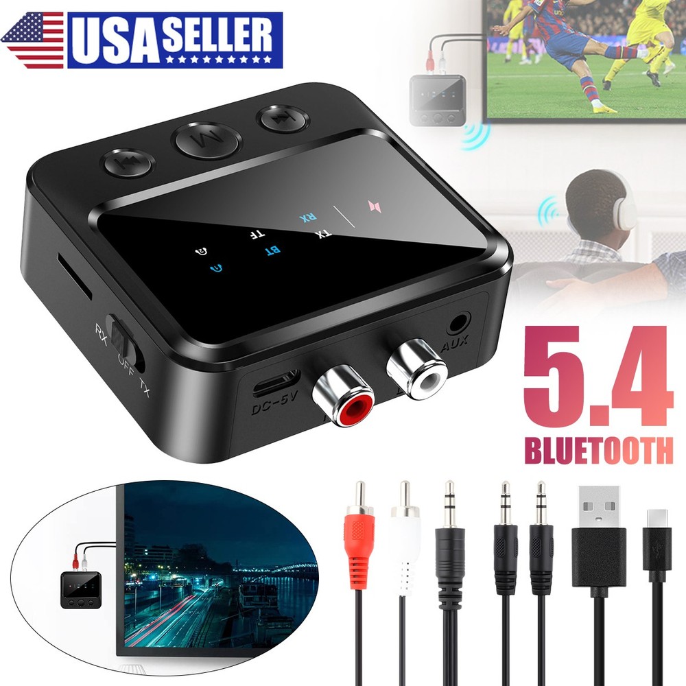 Bluetooth 5.4 Wireless Transmitter Receiver HiFi Audio Music Adapter AUX RCA