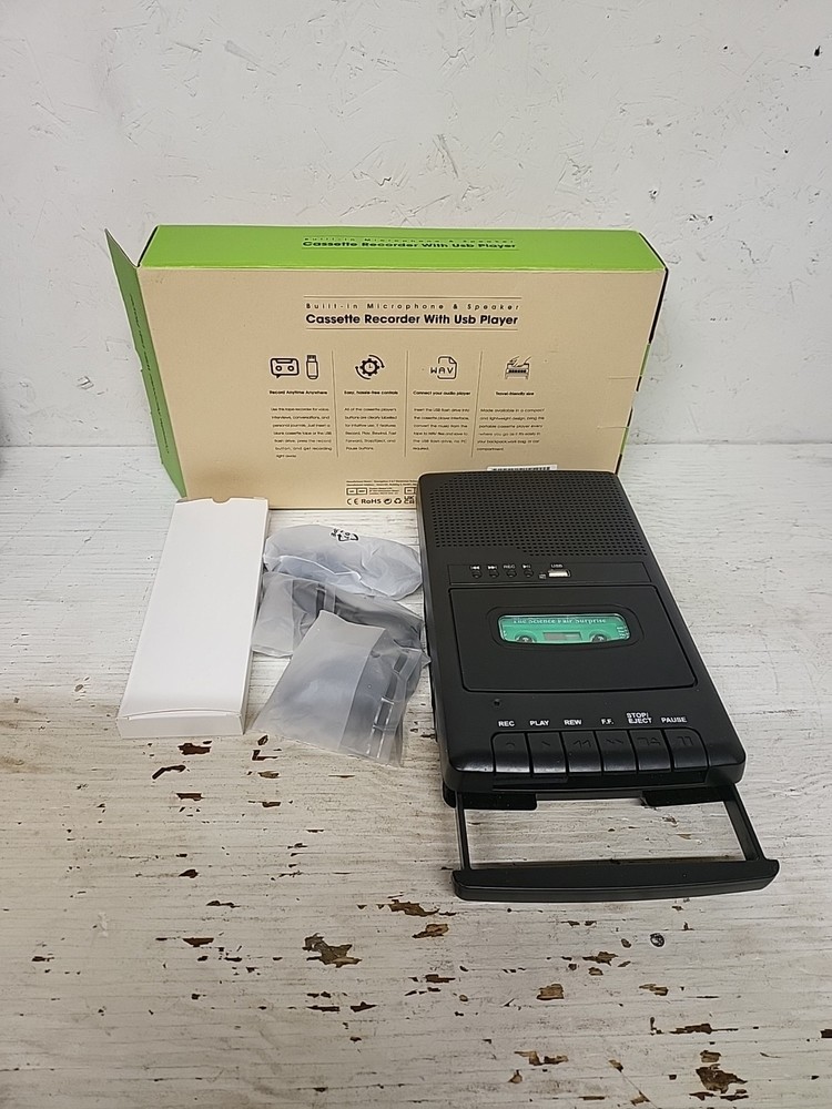built in microphone and speaker cassette recorder with USB player