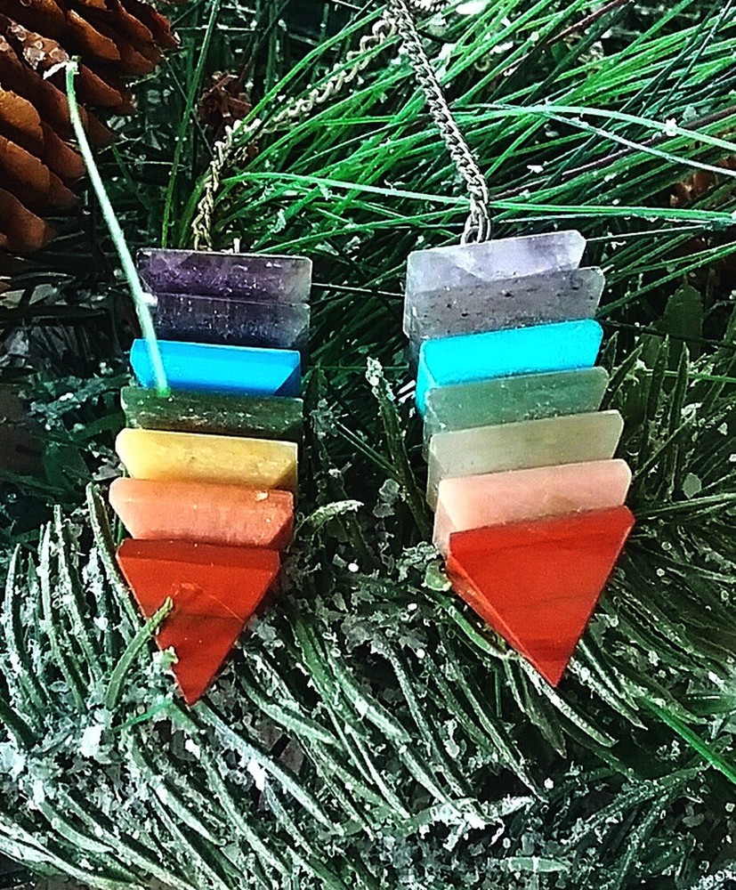 CHAKRA DOWSING PENDULUM, 7 Layer CHAKRA CRYSTAL PENDULUM, PYRAMID PENDULUM