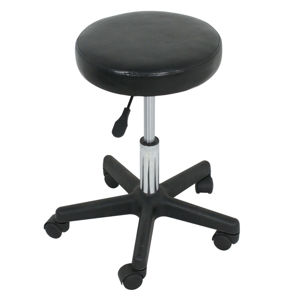 2PCS Adjustable Salon Stool Hydraulic Saddle Rolling Chair Tattoo Bar Indoor