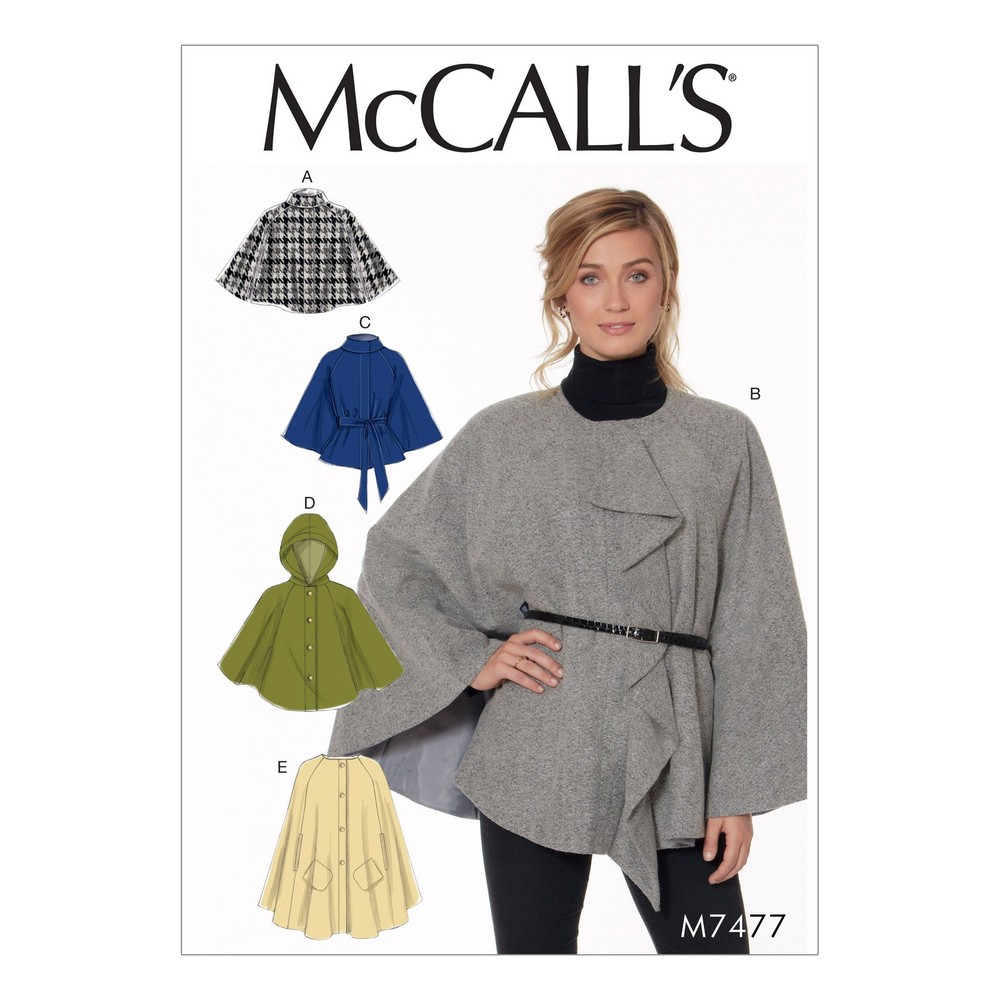 McCall Patterns Misses Hooded/Collared or Collarless Capes