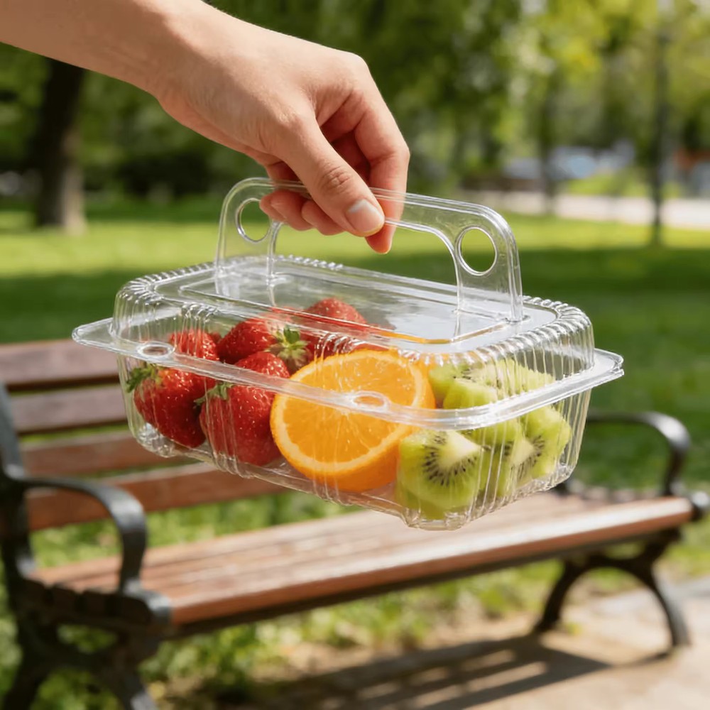 50PCS Clear Pastry Boxes Leakproof Plastic Cake Tray Display