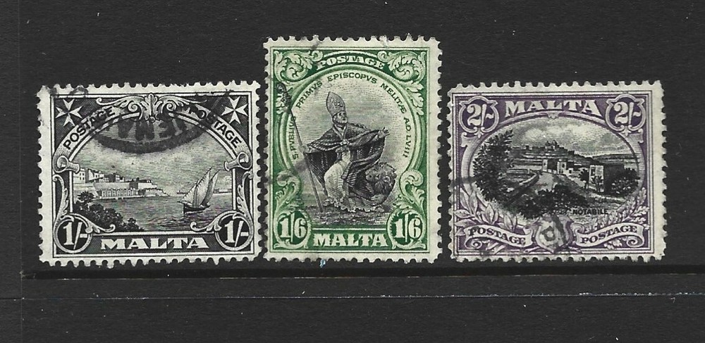 Malta Scott 141-143 Shilling issues used 2016 cv $49.50
